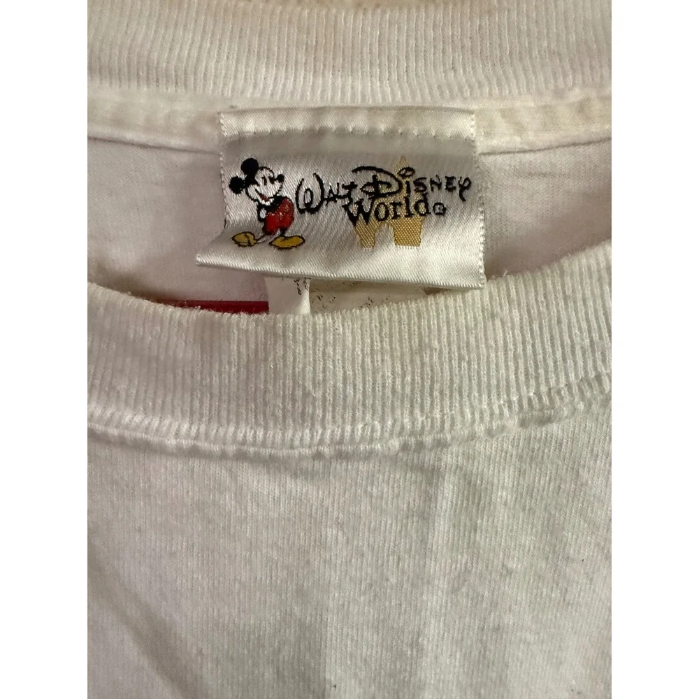 Vintage 2004 Walt Disney World Mickey Mouse American‎ Flag White T-Shirt XL